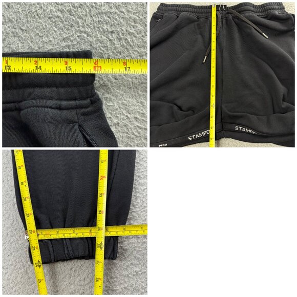 STAMPD Joggers Men Medium M Pant Black Zipper Pockets Sweatpants Fleece Casual 1 - Picture 10 of 10